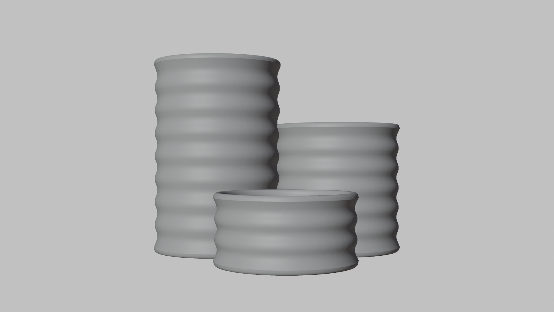 Modern Ribbed Pencil Holder Set | 3D Printable Desk Organiser