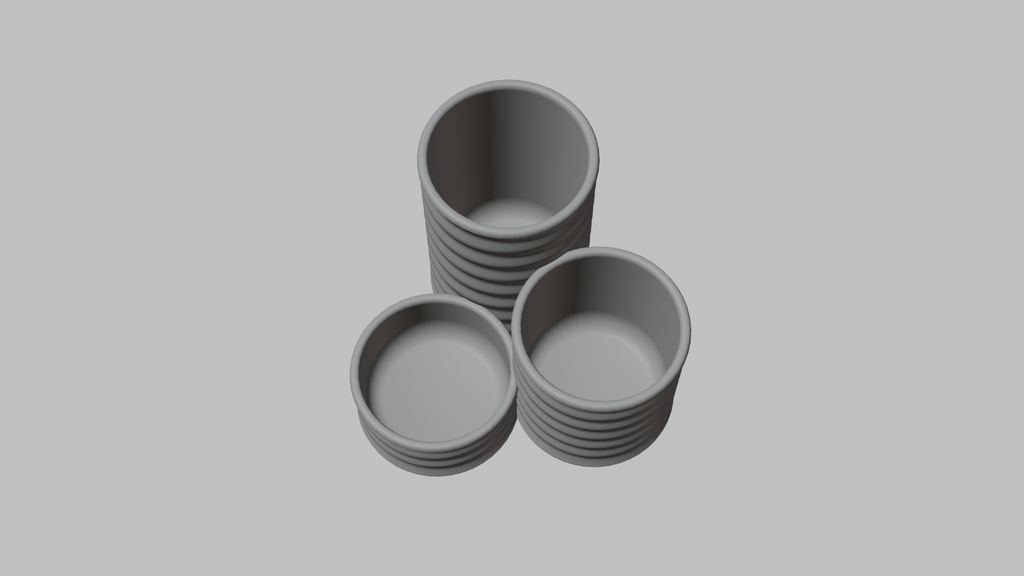 Modern Ribbed Pencil Holder Set | 3D Printable Desk Organiser