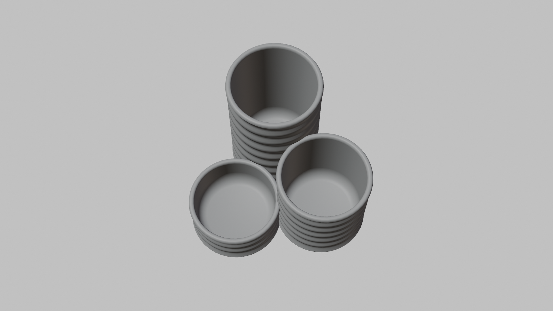 Modern Ribbed Pencil Holder Set | 3D Printable Desk Organiser